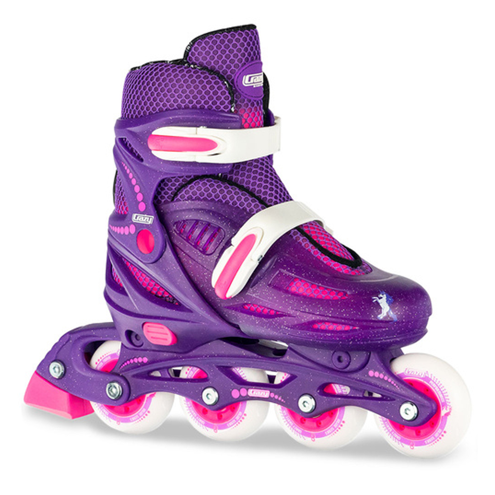 Crazy Skates 148 Adjustable Inline Skates Purple Glitter Small